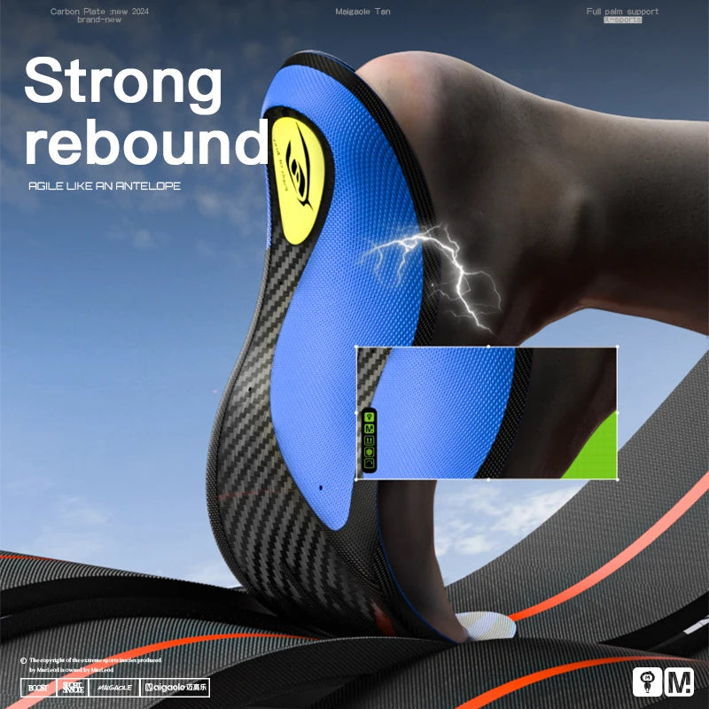Mcgola Casual Running Carbon Plate Insole to Help Beginners Running Insole Full Palm Rebound Sports